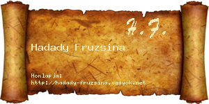 Hadady Fruzsina névjegykártya